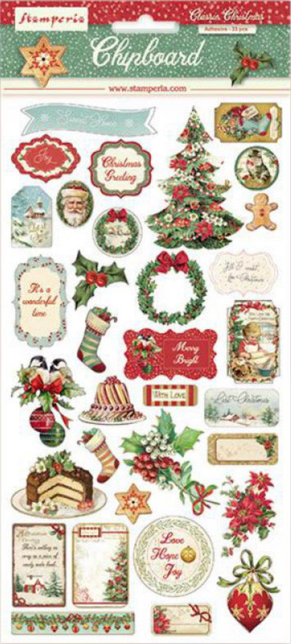 Stamperia Classic Christmas Chipboard